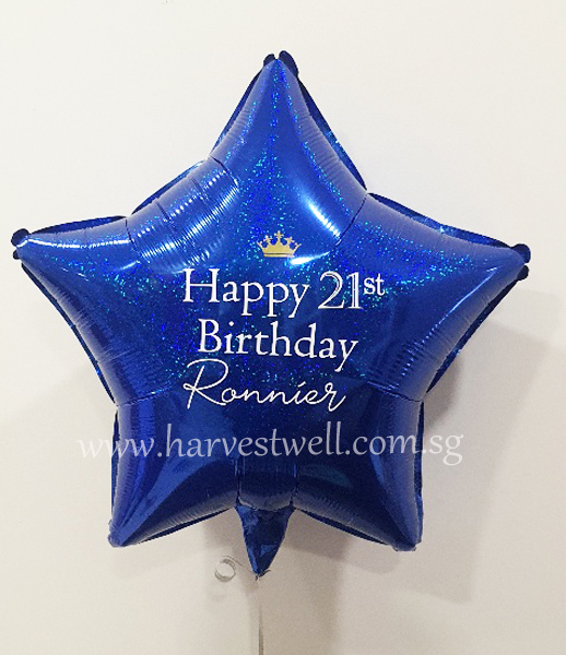 21st Birthday Star Customized Balloon 21st Birthday Star Customized Balloon
